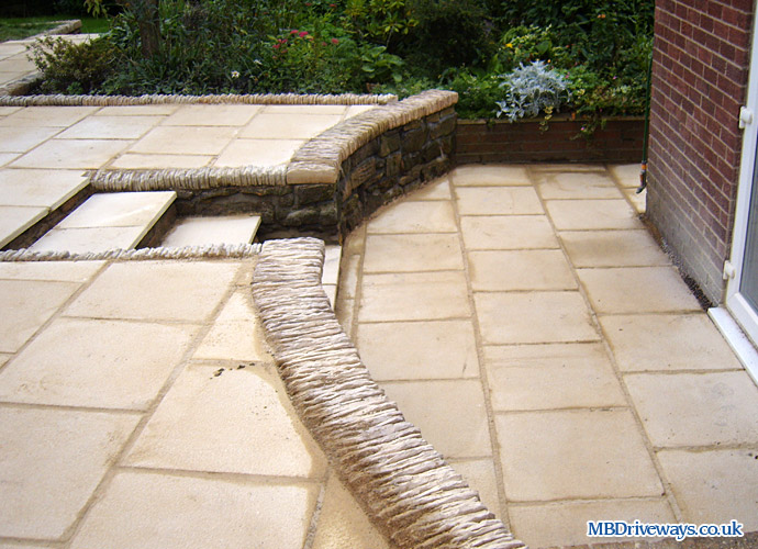 patio, edging, step, steps, marshall, saxon, bradstone textured, oakdale, coping, wall
