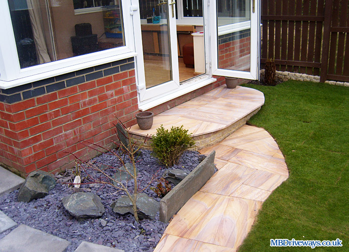 path, patio, step, gravel, gravelling, turf, stepping stones, slate, turfing, landscaping, step, 